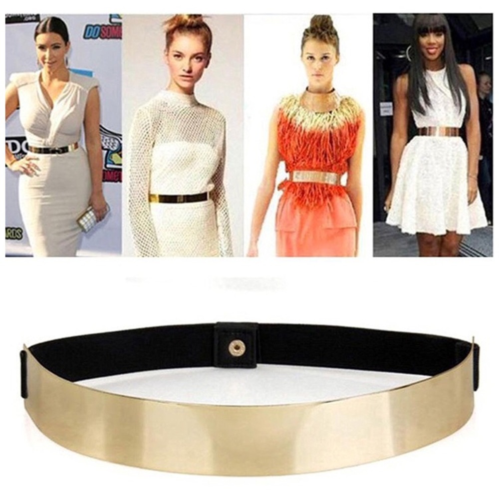 Gold Waste Stretch Belt